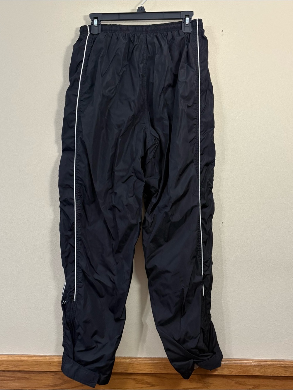 Vintage 90s Nike Men's L Black Lined Windbreaker Track Pants Y2K drill gorpcore - Picture 3 of 8